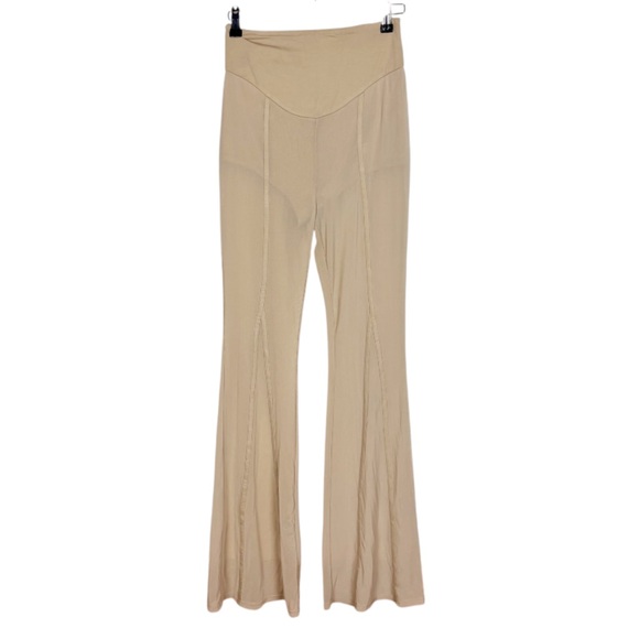 Kaylee Kollection Pants - Kaylee Kollection Pants Size Medium Nylon Flare Beige